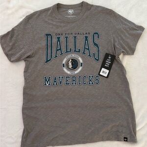 ‘47 Brand Dallas Mavericks Grey All Out Scrum Short Sleeve Fashion T Shirt NWT
